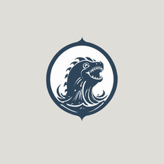 Sea Monster Logo Design EPS format Very Cool