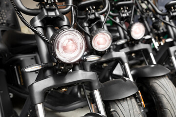 close up of the lights of a scooter