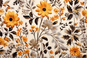 Beautiful floral pattern background. Flower. Earth Tones Color Palette. Backdrop. Wallpaper