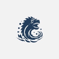 Sea Monster Logo Design EPS format Very Cool