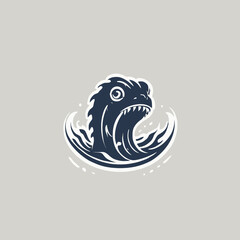 Sea Monster Logo Design EPS format Very Cool
