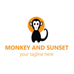 Creative monkey logo design with simple concept. Suitable for businesses and companies
