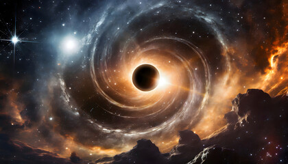 Black hole in the cosmos - obrazy, fototapety, plakaty
