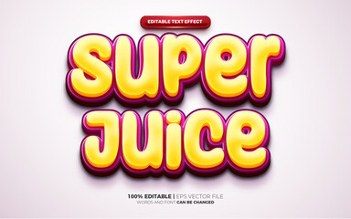 Super fresh grape juice 3d logo template editable text effect style - obrazy, fototapety, plakaty