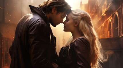 A man and a woman standing next to each other