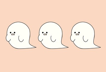 ピンク色背景のおばけ