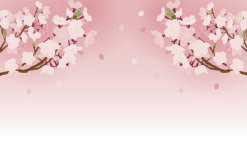 桜吹雪の背景素材