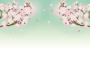 Obraz na płótnie Canvas 桜吹雪の背景素材