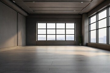 Fototapeta premium Grey empty room authentic interior design, office wall