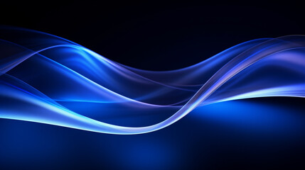 A neon blue background with abstract waves