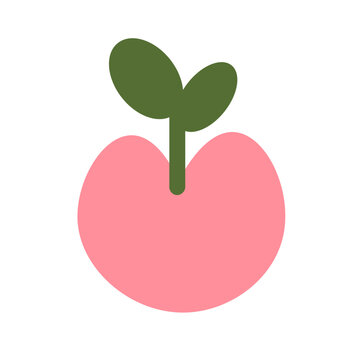 image of an apple in a simple minimalist style. Template for design, logo, print, icon, book. flat style object