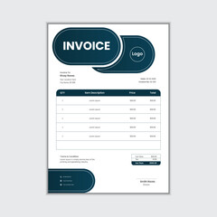 Corporate invoice design template with modern layout