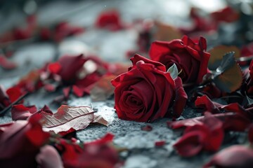 A vibrant red rose, delicately resting on the lush green grass of a garden, symbolizing love and romance on a beautiful valentine's day