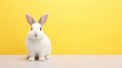Obraz premium Easter bunny on a plain background, minimalism, space for text