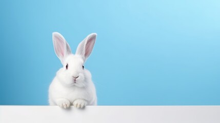 Easter bunny on a plain background, minimalism, space for text
