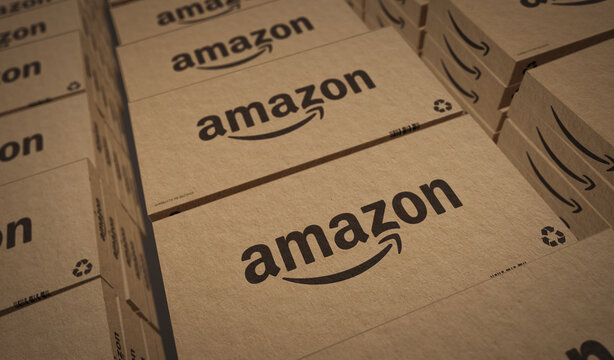 Amazon e-commerce box pack 3d illustration