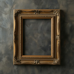 Minimal Thin Wooden empty frame, in the style of Luxury backgrounds