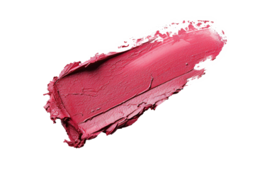 Lipstick or cosmetics smear smudge isolated on transparent png background, lipstick brush swatch, Beauty makeup foundation smudged.