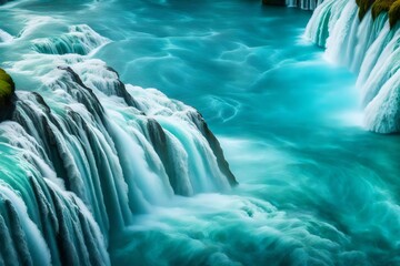 Water texture. Huka Falls, Taupo, New Zealand. Huka Falls is a set of waterfalls along the Waikato River, 