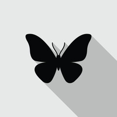 Butterfly icon isolated on grey background. Vector illustration.