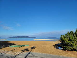 road to the beach in Fukuoka Japan, Asian coastal sightseeing