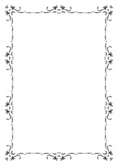 Classic ornate border and frame element. Vintage filigree ornament frame divider vector. Decorative line for page, template, poster, greeting card, wedding invitation, menu, certificate.