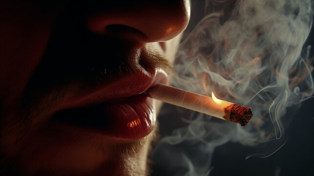 close up of a cigarette burning