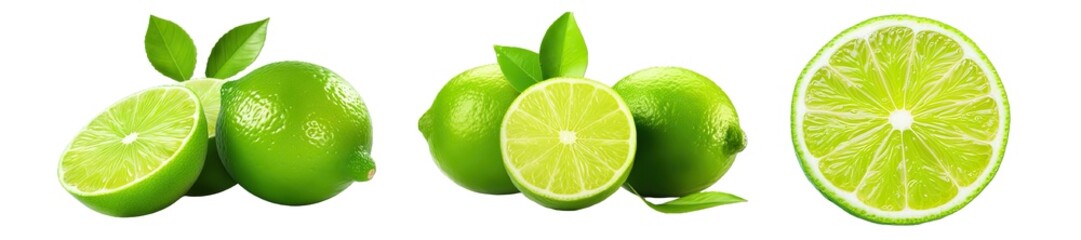 Collection of PNG. Lime isolated on a transparent background.