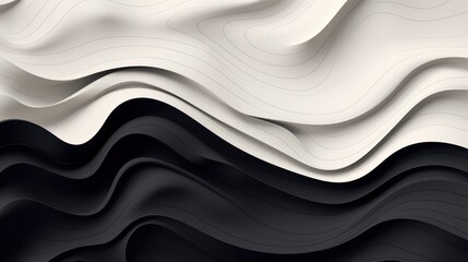 A black and white abstract background with wavy lines