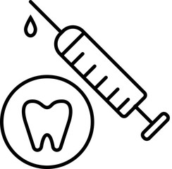 Tooth Syringe Outline Icon