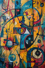 Abstract colorful expressionist painting for background