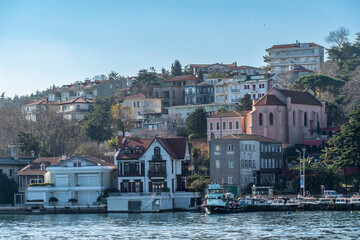 Fototapeta na wymiar Yenikoy District coastal view in Istanbul