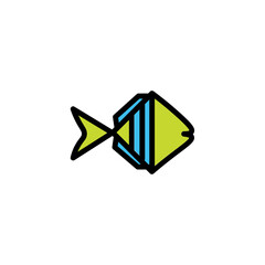 Fish Food Sea Filled Outline Icon