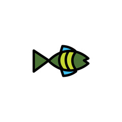 Fish Food Sea Filled Outline Icon