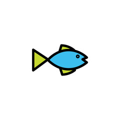 Fish Food Sea Filled Outline Icon