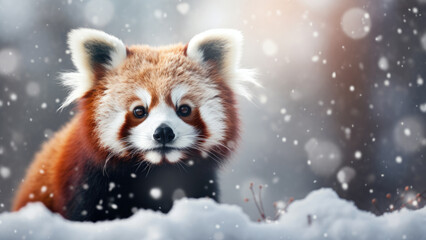 Panda Paradise: Majestic Beauty in the Winter Storm