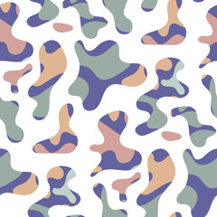 Freeform blob shapes pattern. Abstracts amoeba seamless pattern, freeform organic elements.
