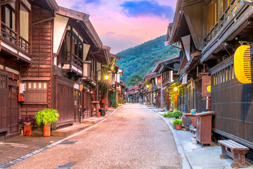 Narai-juku, Nagano, Japan Historic Post Town Along the Nakasendo - obrazy, fototapety, plakaty