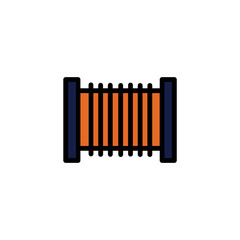 Fish Reel Wire Filled Outline Icon