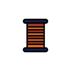 Fish Reel Wire Filled Outline Icon