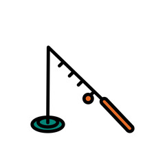 Hook Pole Rod Filled Outline Icon
