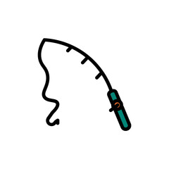 Hook Pole Rod Filled Outline Icon