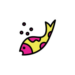 Fish Fishing Sea Filled Outline Icon