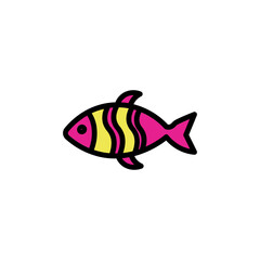 Fish Fishing Sea Filled Outline Icon