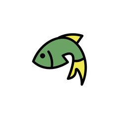 Obraz premium Fish Fishing Sea Filled Outline Icon