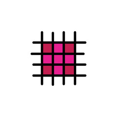 Grid Net Mesh Filled Outline Icon