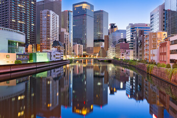 Osaka, Japan Cityscape on the River