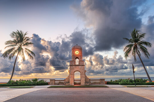 Palm Beach, Florida, USA clock tower on Worth Ave