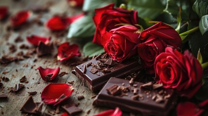 Valentine, Chocolate, Roses