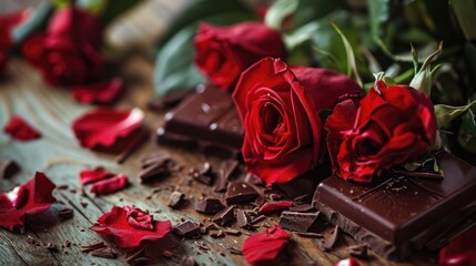 Valentine, Chocolate, Roses